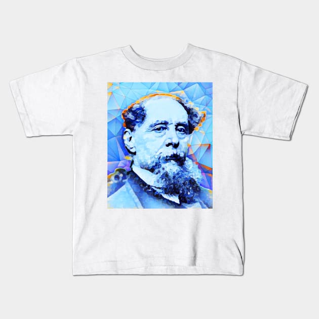 Charles Dickens  Portrait | charlles dickens artwork | Charles Dickens Painting 10 Kids T-Shirt by JustLit